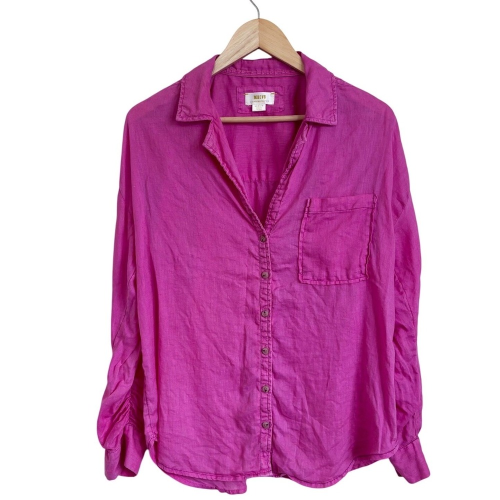 Maeve Magenta Button-Down Shirt